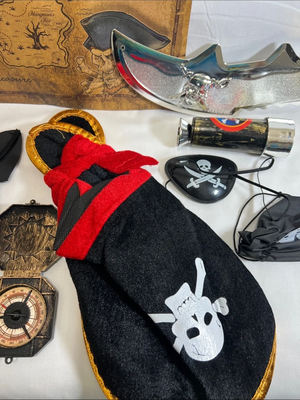 Kids Black and Red Pirate Costume Set - Skull Theme